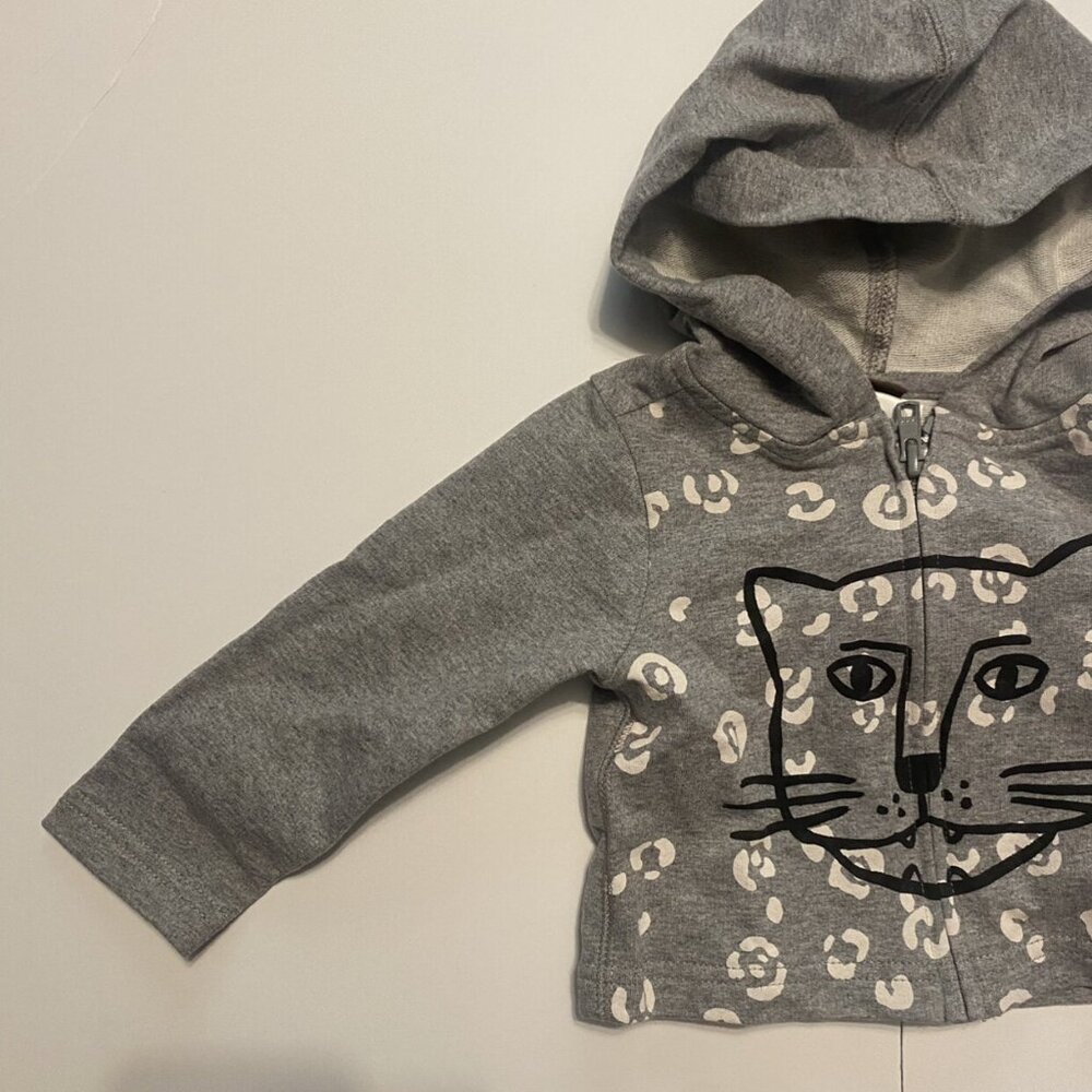 Tea Collection Rad Jag Zip Hoodie Gray Size 6-9 Months - Picture 2 of 7